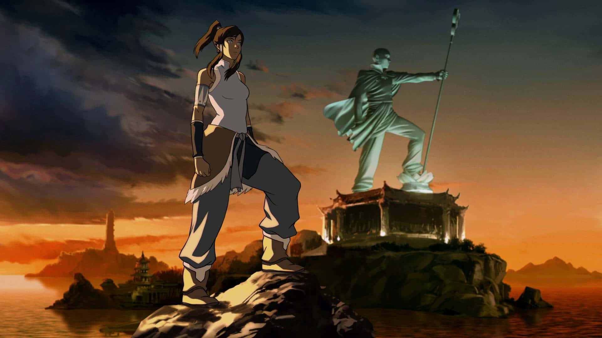 Korra, the brave Avatar of the Avatar world Wallpaper
