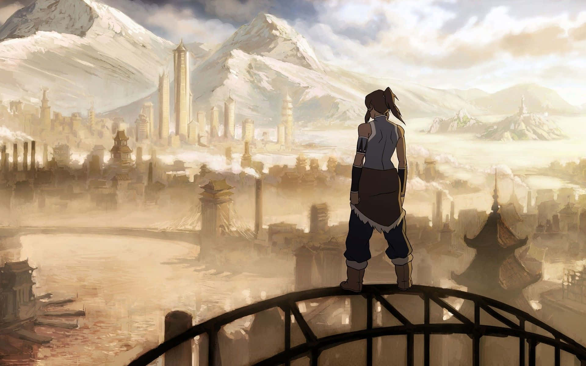 Korra, the Avatar and the Protector of Republic City Wallpaper