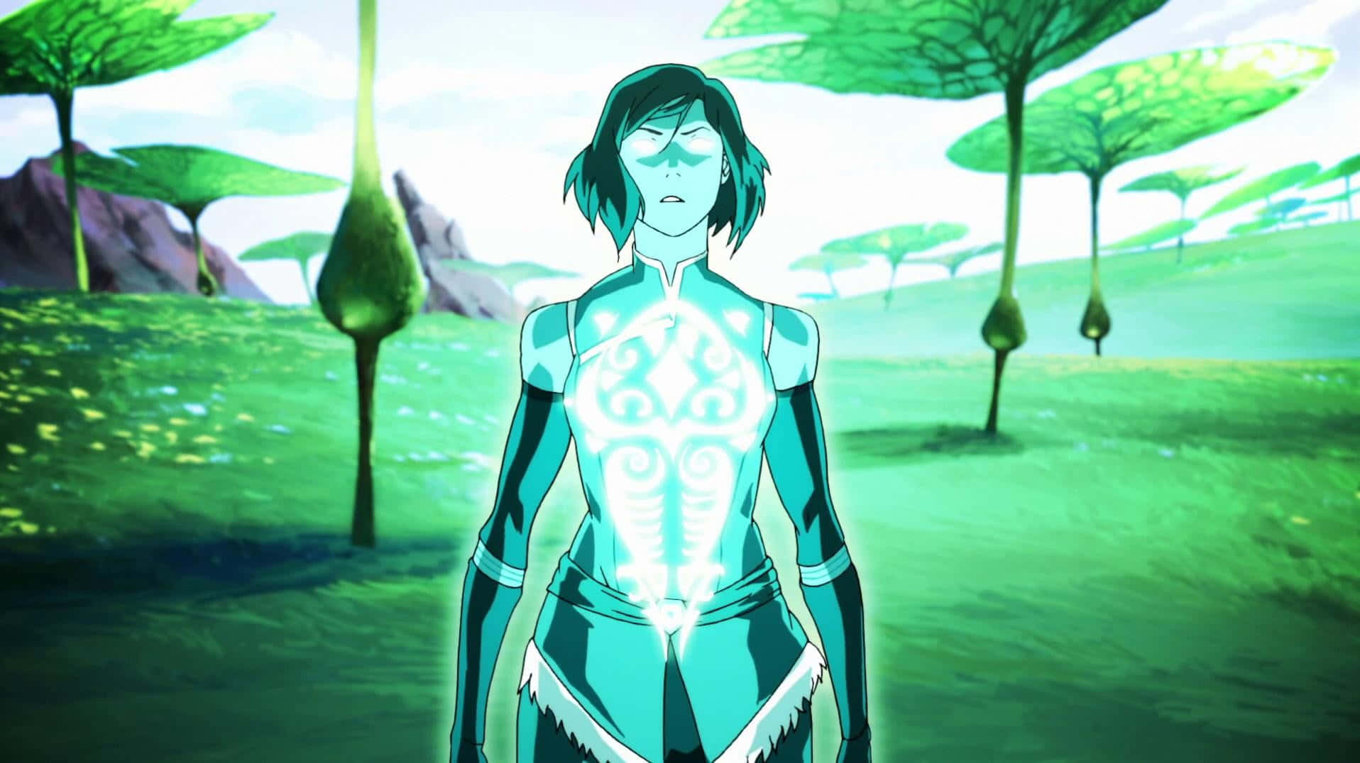 Korra Taking Action to Protect the Avatar Wallpaper