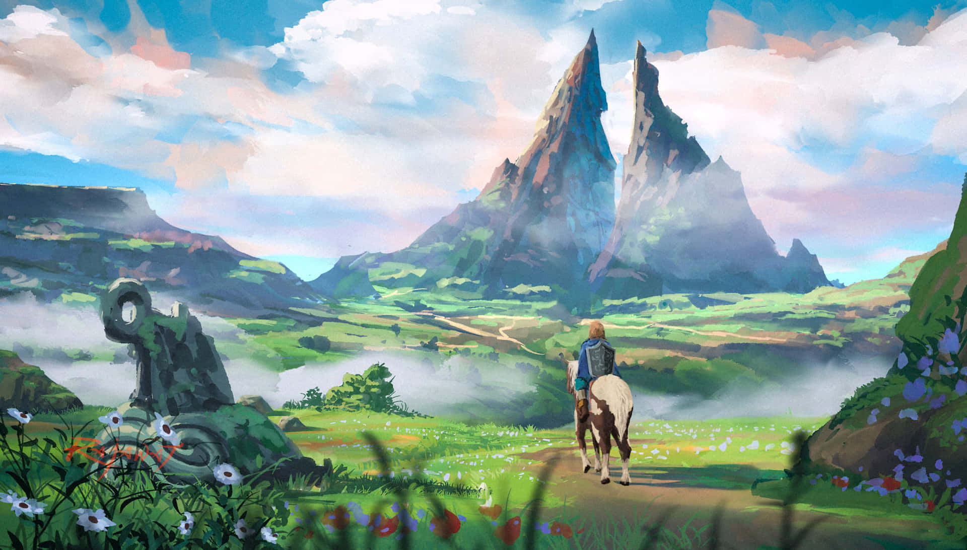 Linkund Das Triforce Der Weisheit Aus Der The Legend Of Zelda-serie