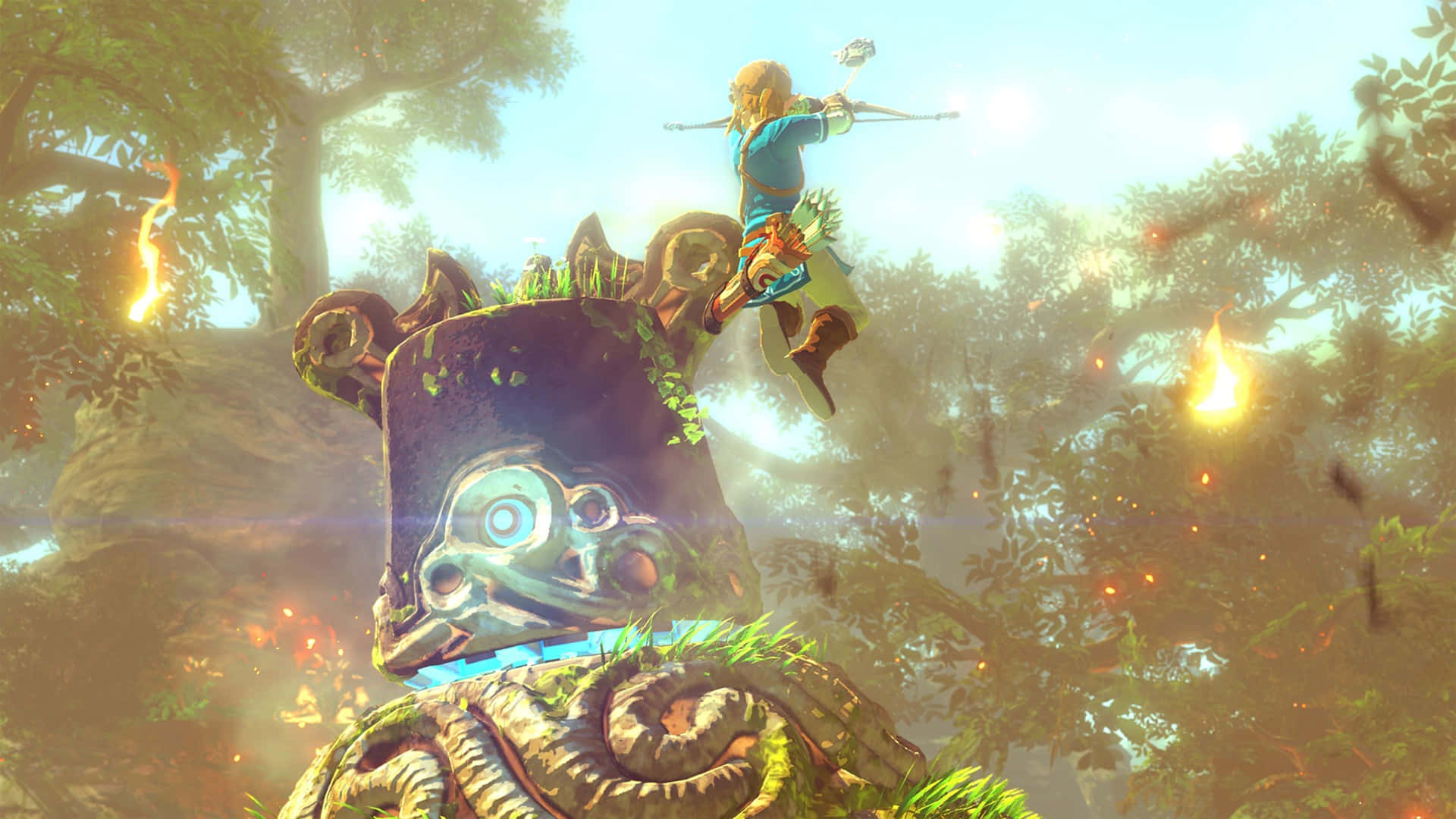 Link,el Héroe Del Tiempo, Sosteniendo La Legendaria Ocarina Del Tiempo.