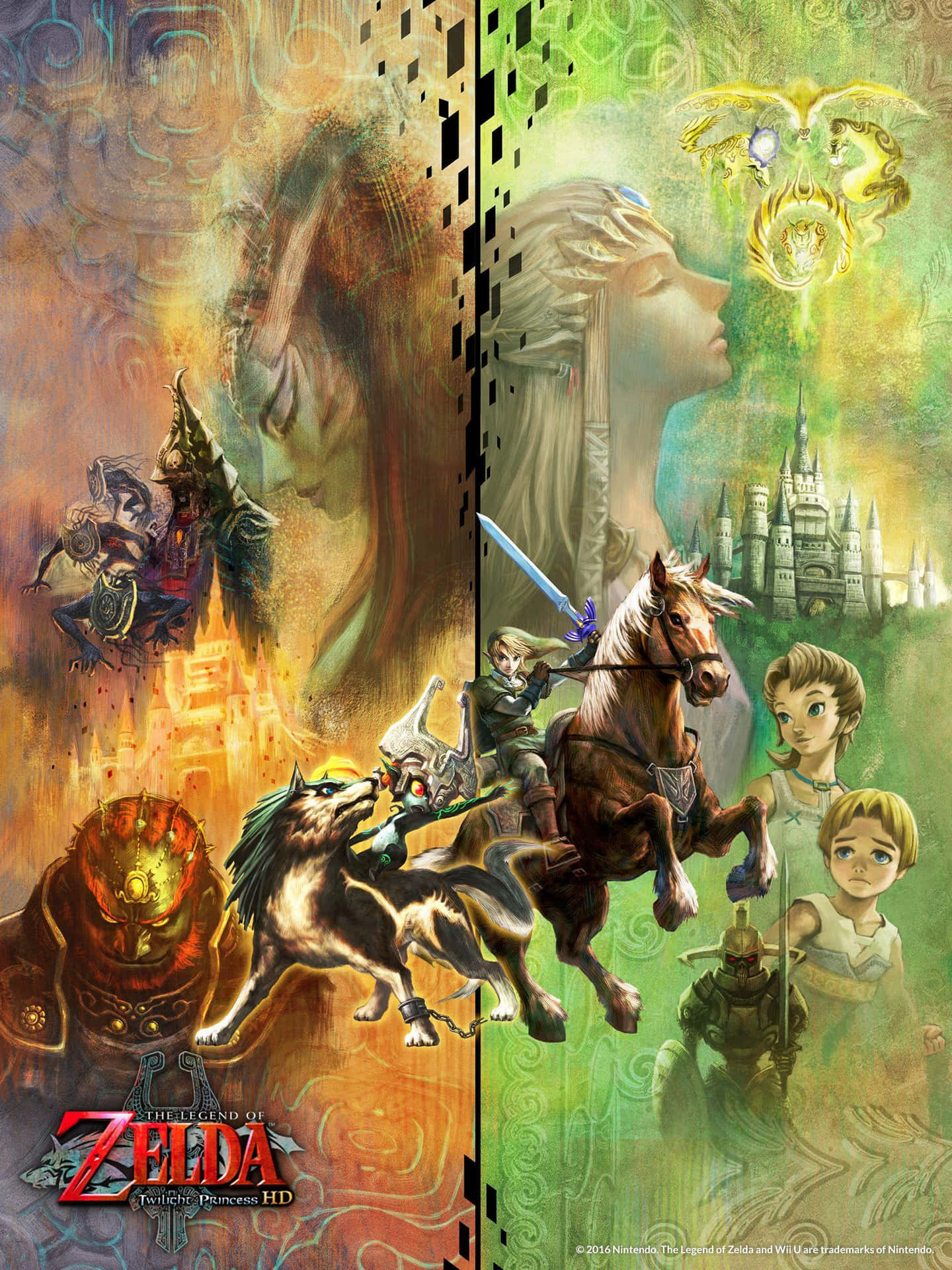 Gemeinsamstellen Sich Link Und Midna Den Schatten Von Hyrule In Twilight Princess Entgegen. Wallpaper