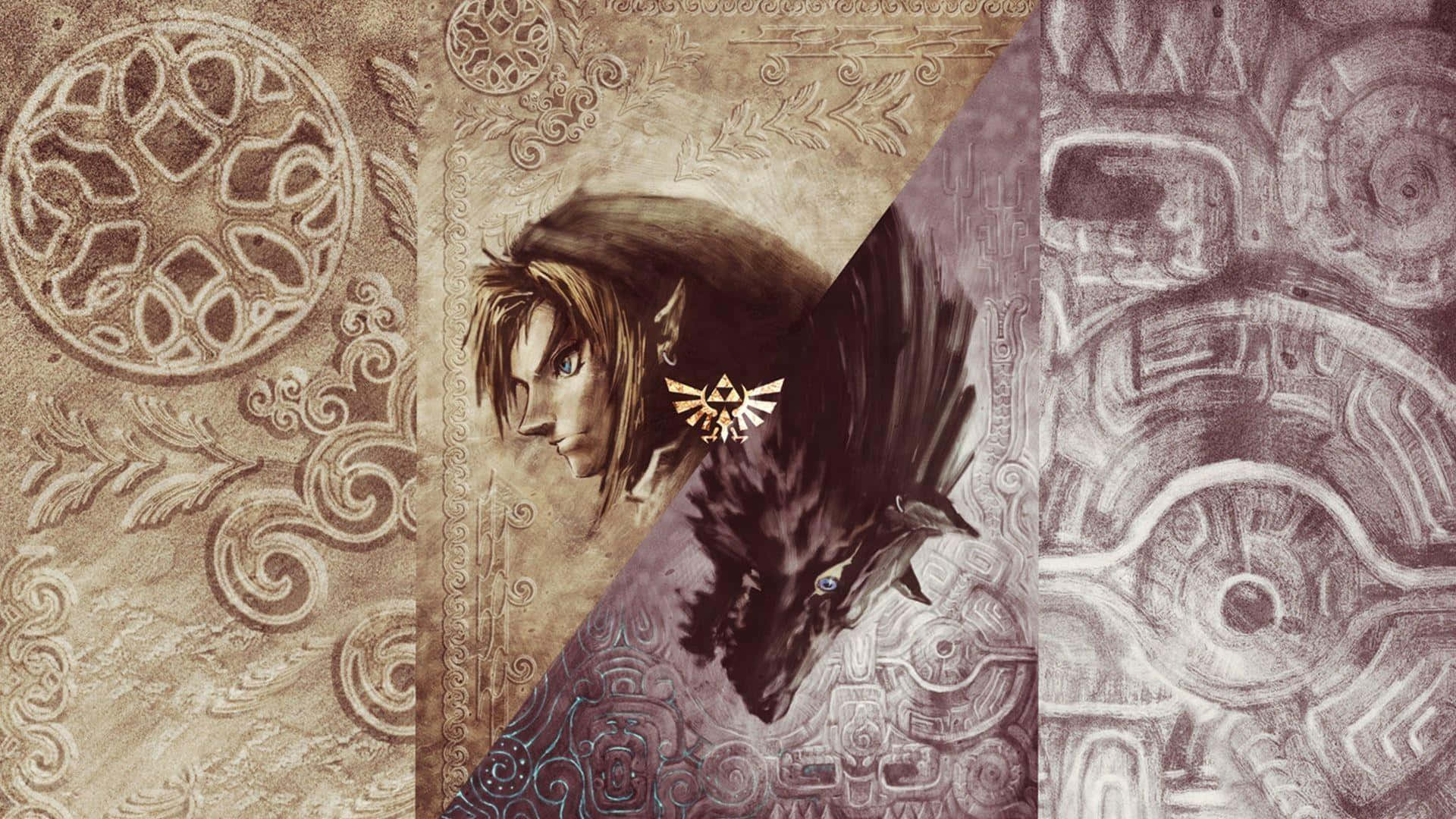 Legendenom Zelda Twilight Princess Link Og Wolf Link. Wallpaper