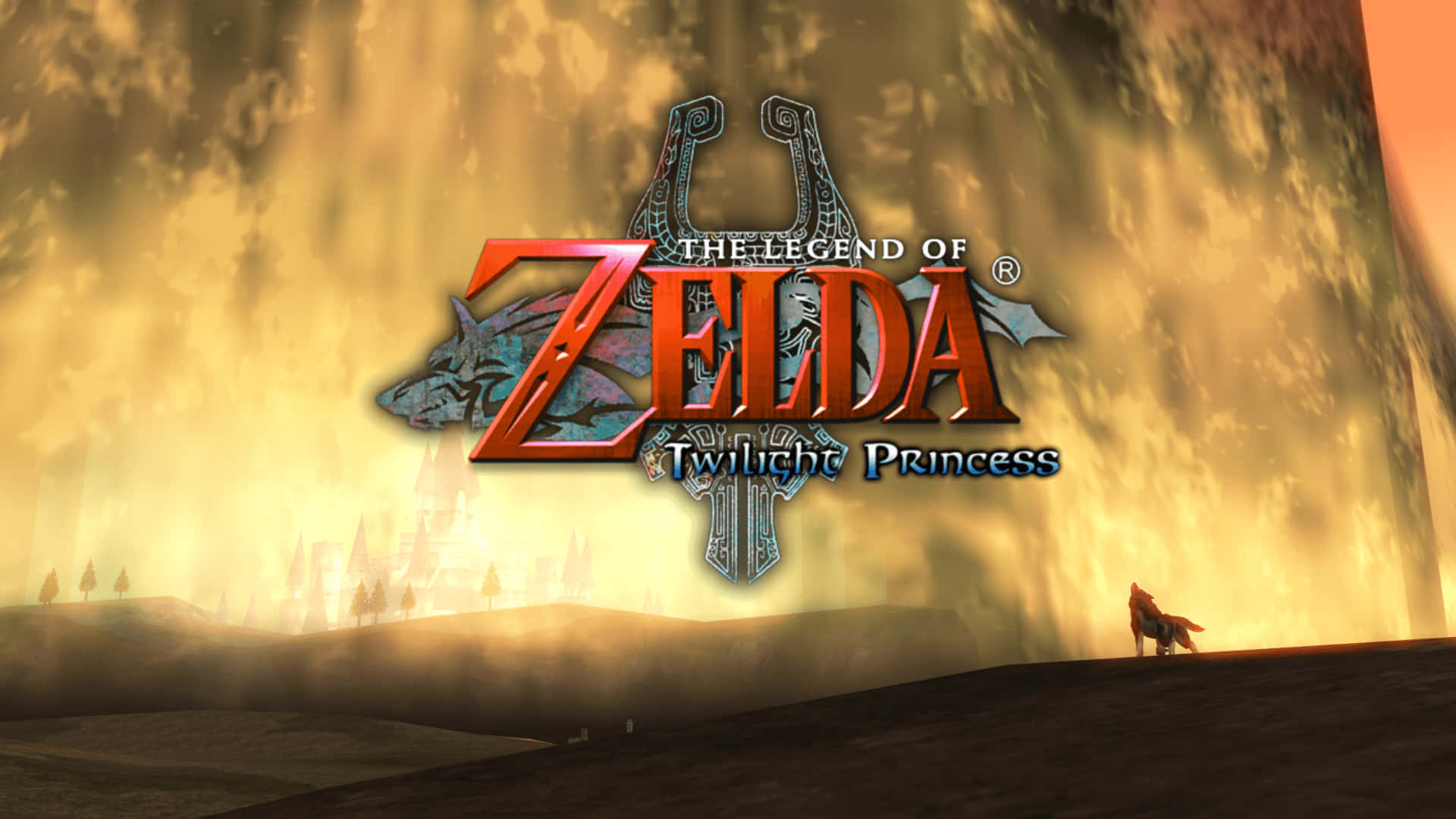 Linktritt In Legend Of Zelda: Twilight Princess Gegen Hyrule An. Wallpaper