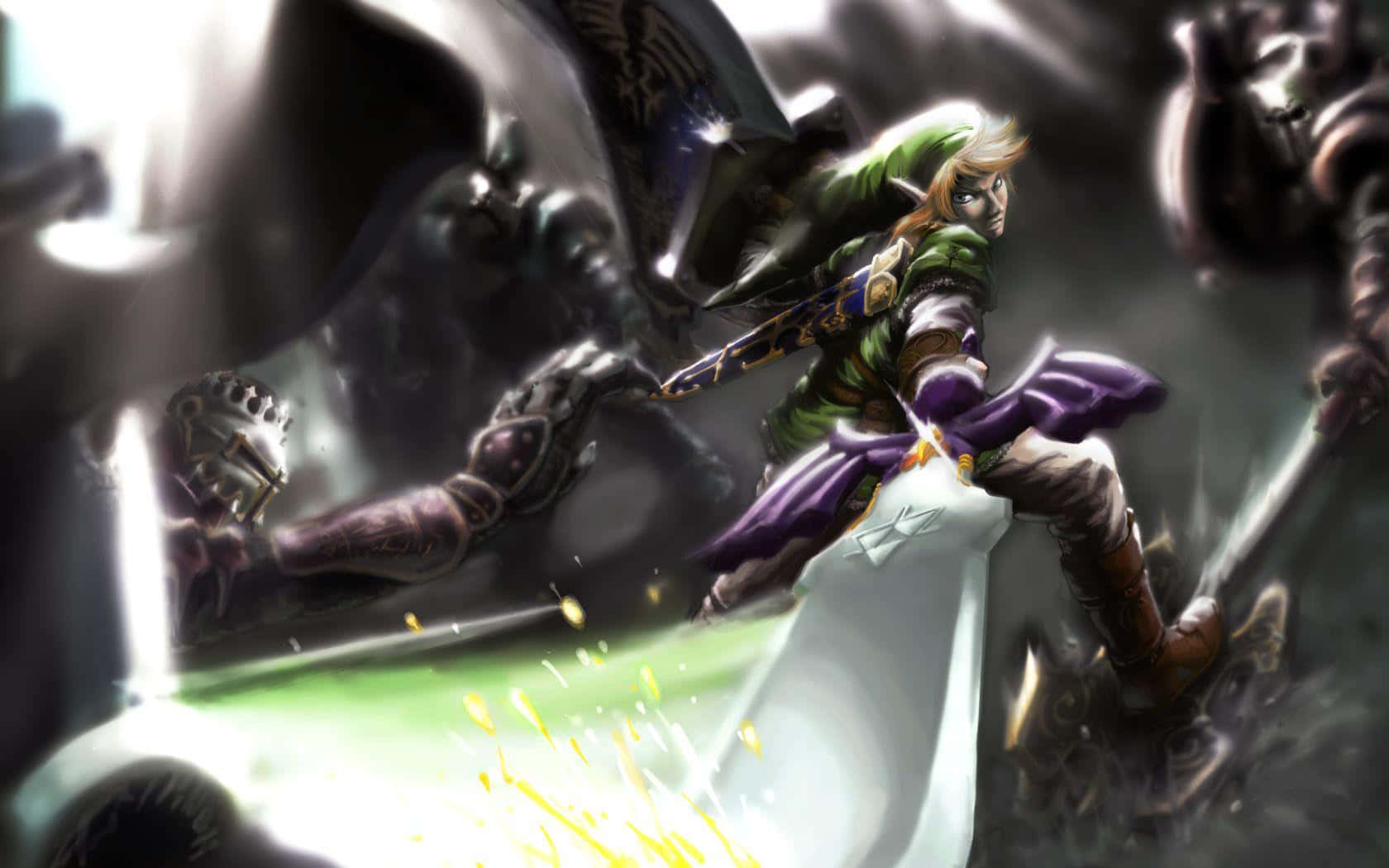 Link Embracing Midna In A Loving Embrace, From The Hit Video Game, The Legend Of Zelda: Twilight Princess. Wallpaper