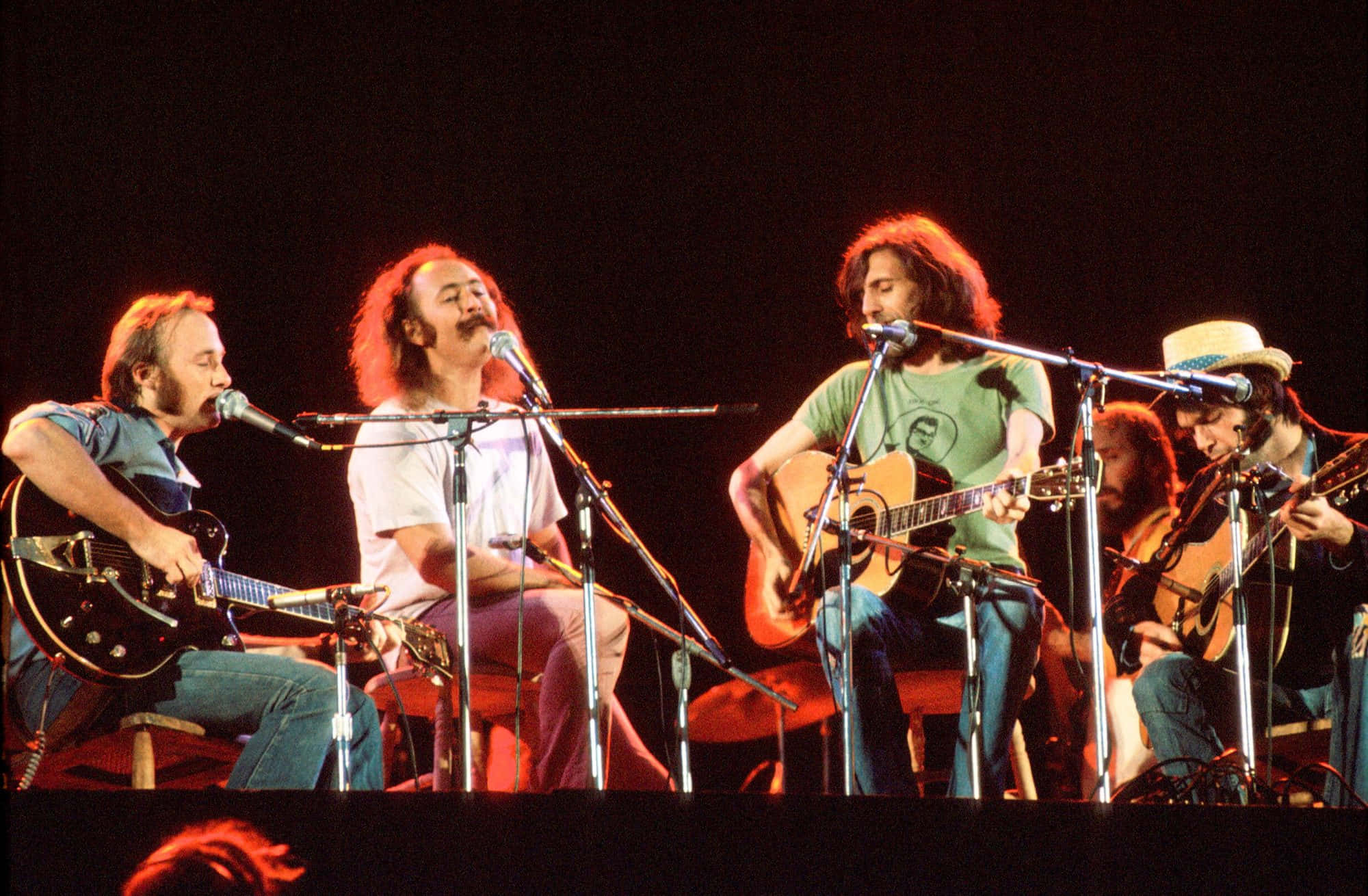 Legendary Crosby Stills And Nash In Their Prime Wallpaper