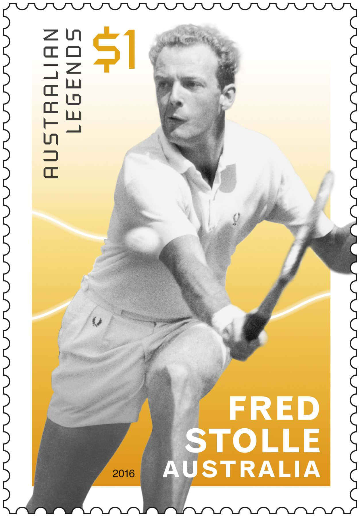 Legendary Fred Stolle Ao Stamp Wallpaper