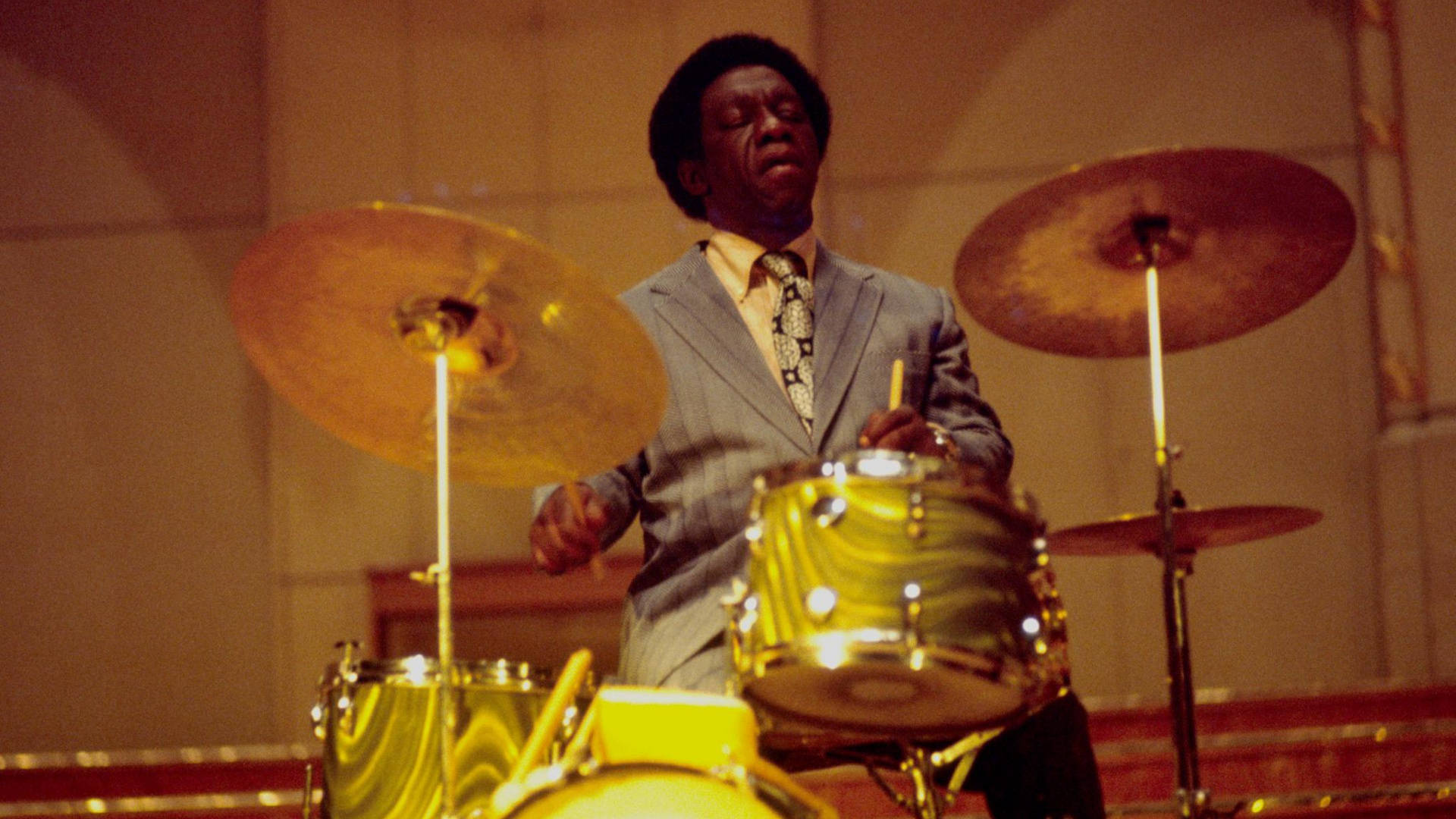 Legendary Musician Art Blakey Playing The Drums Picture