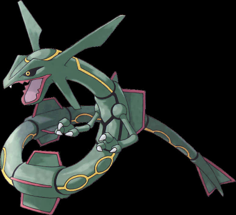 Legendary Pokemon Rayquaza Illustration PNG