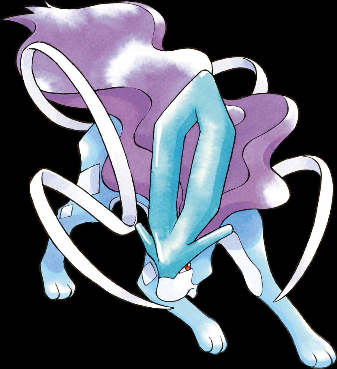 Legendary Pokemon Suicune Illustration PNG