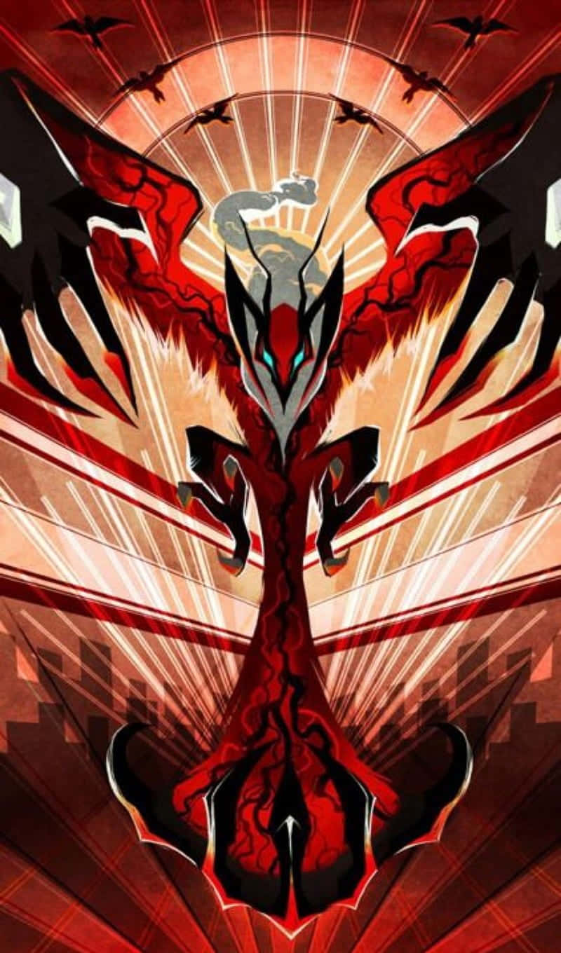 Legendary Pokemon Yveltal Red Aesthetic Wallpaper