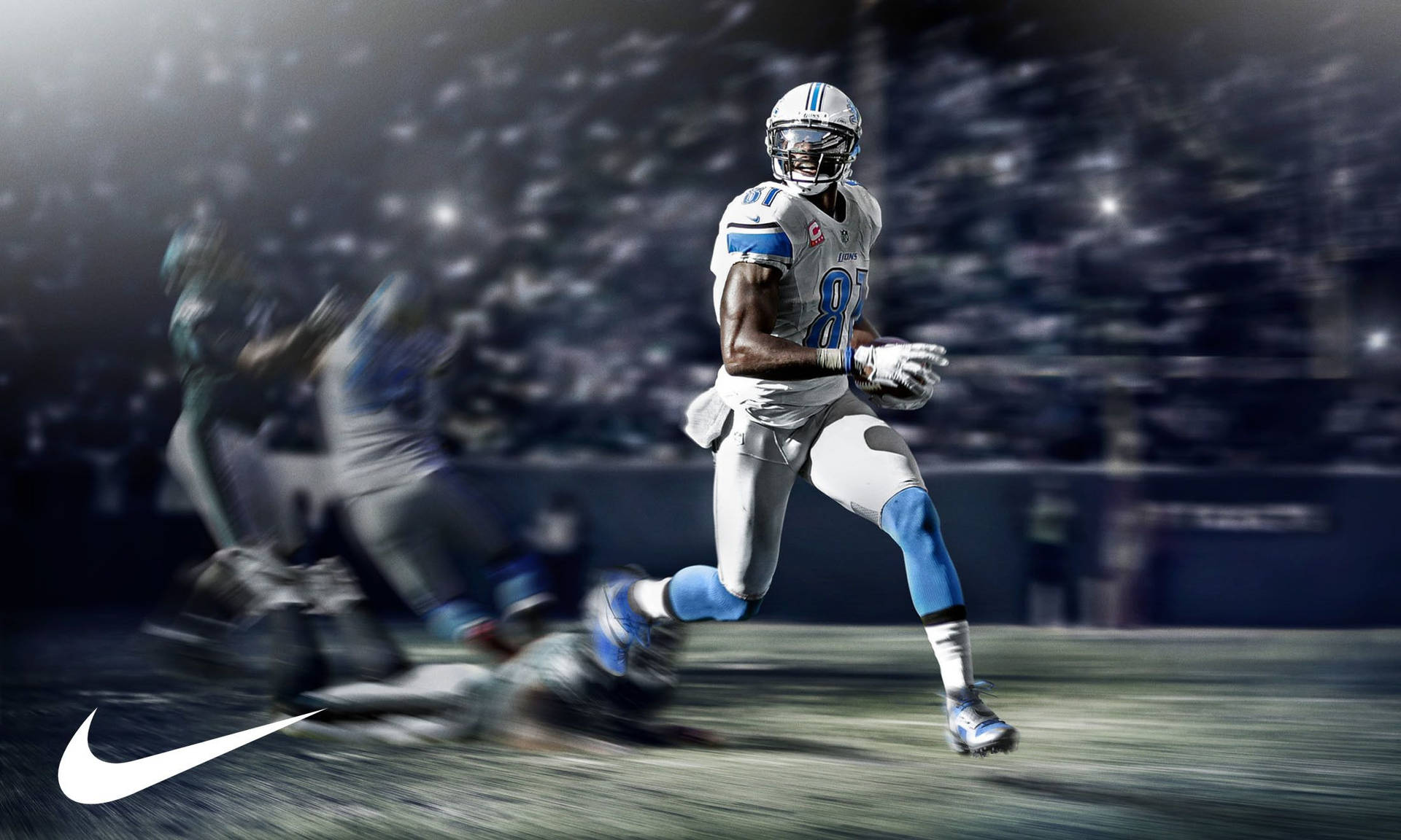 Legendary Running Back Barry Sanders In Action During His Detroit Lions Days. Wallpaper