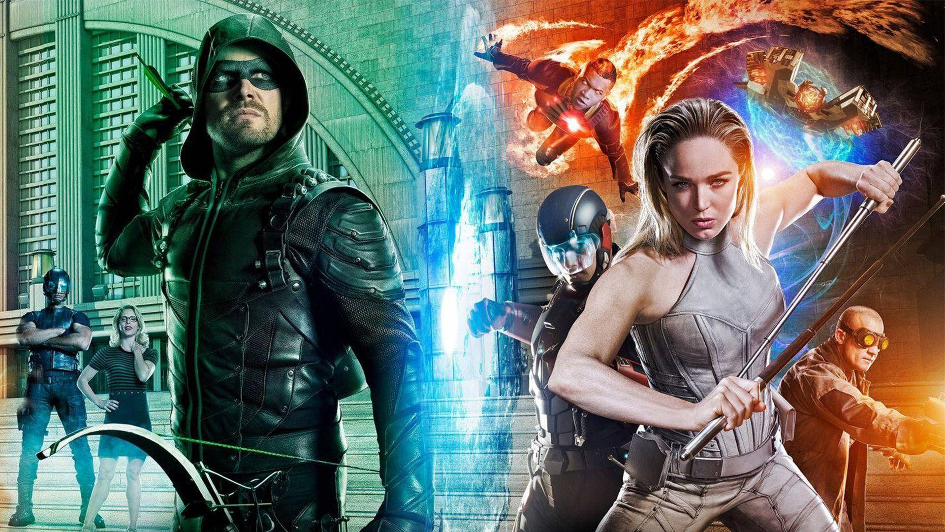 Epic Crossover between Legends of Tomorrow and Arrow Wallpaper