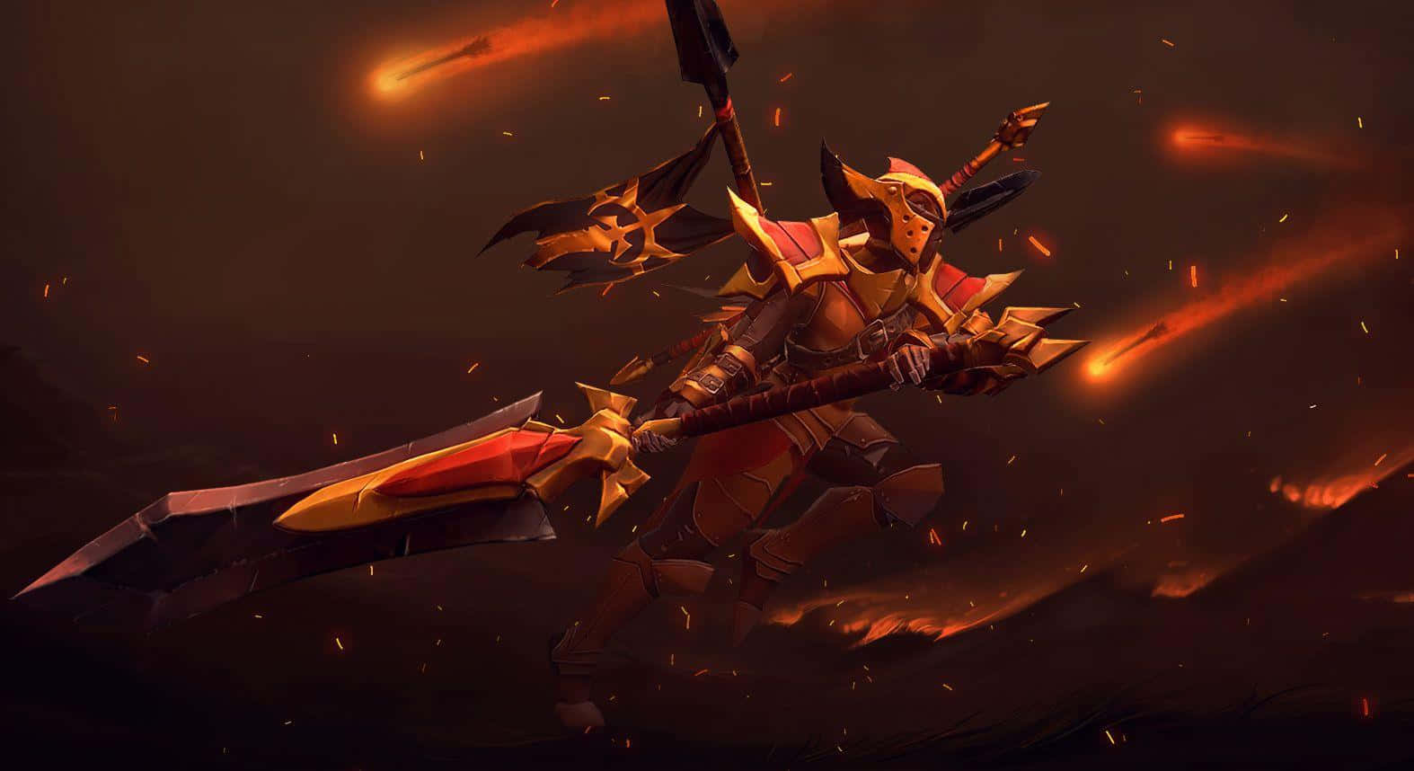 The mighty Legion Commander makes her stand in battle Wallpaper
