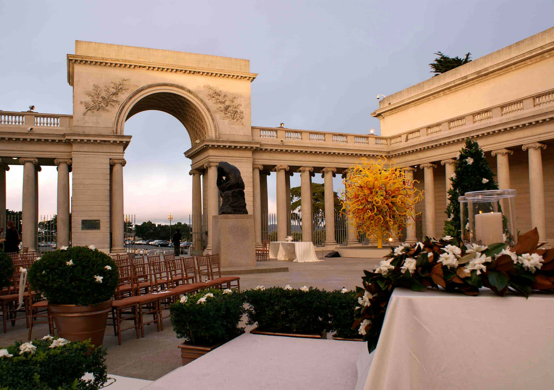 Legion Of Honor Gårdsplass Arrangement Oppsett Bakgrunnsbildet