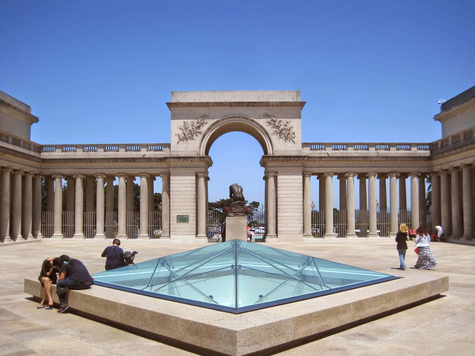 Legion Of Honor Gårdsplass San Francisco Bakgrunnsbildet