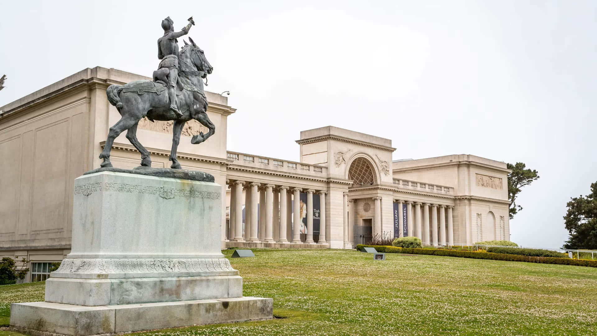 Legion Of Honor Museum En Standbeeld Achtergrond