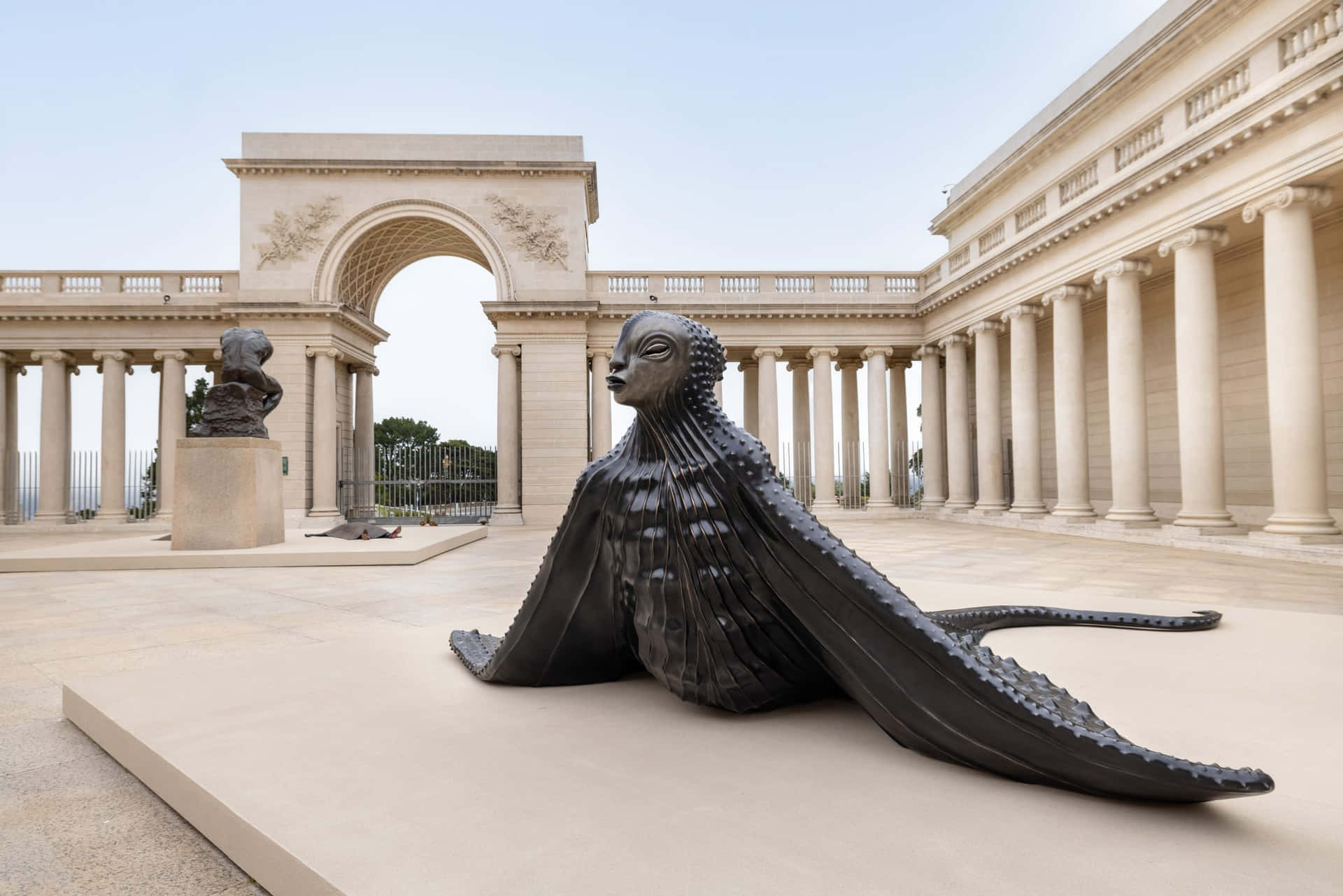 Legion Of Honor Skulptur Gårdsplass Bakgrunnsbildet