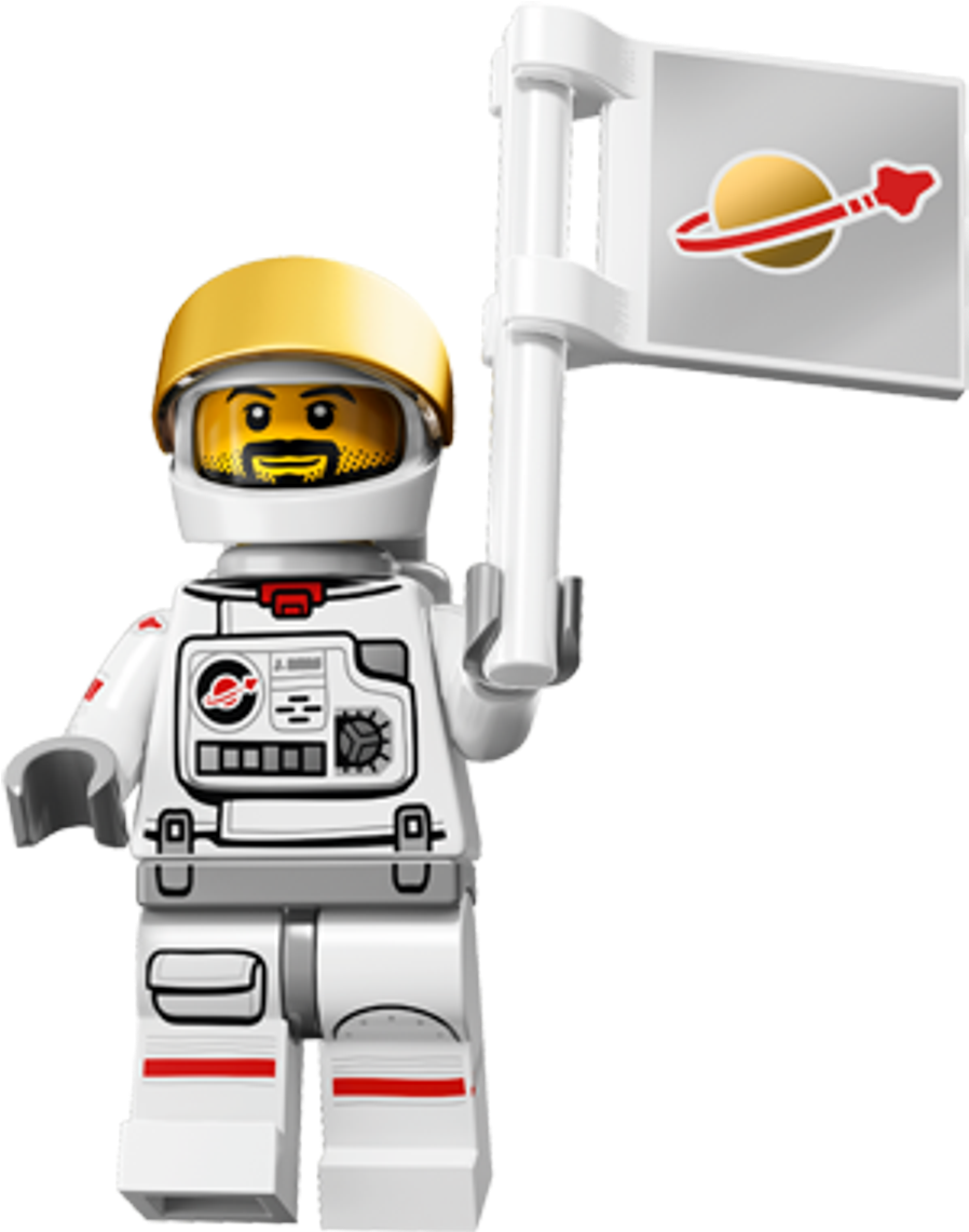 Lego Astronautwith Flag PNG