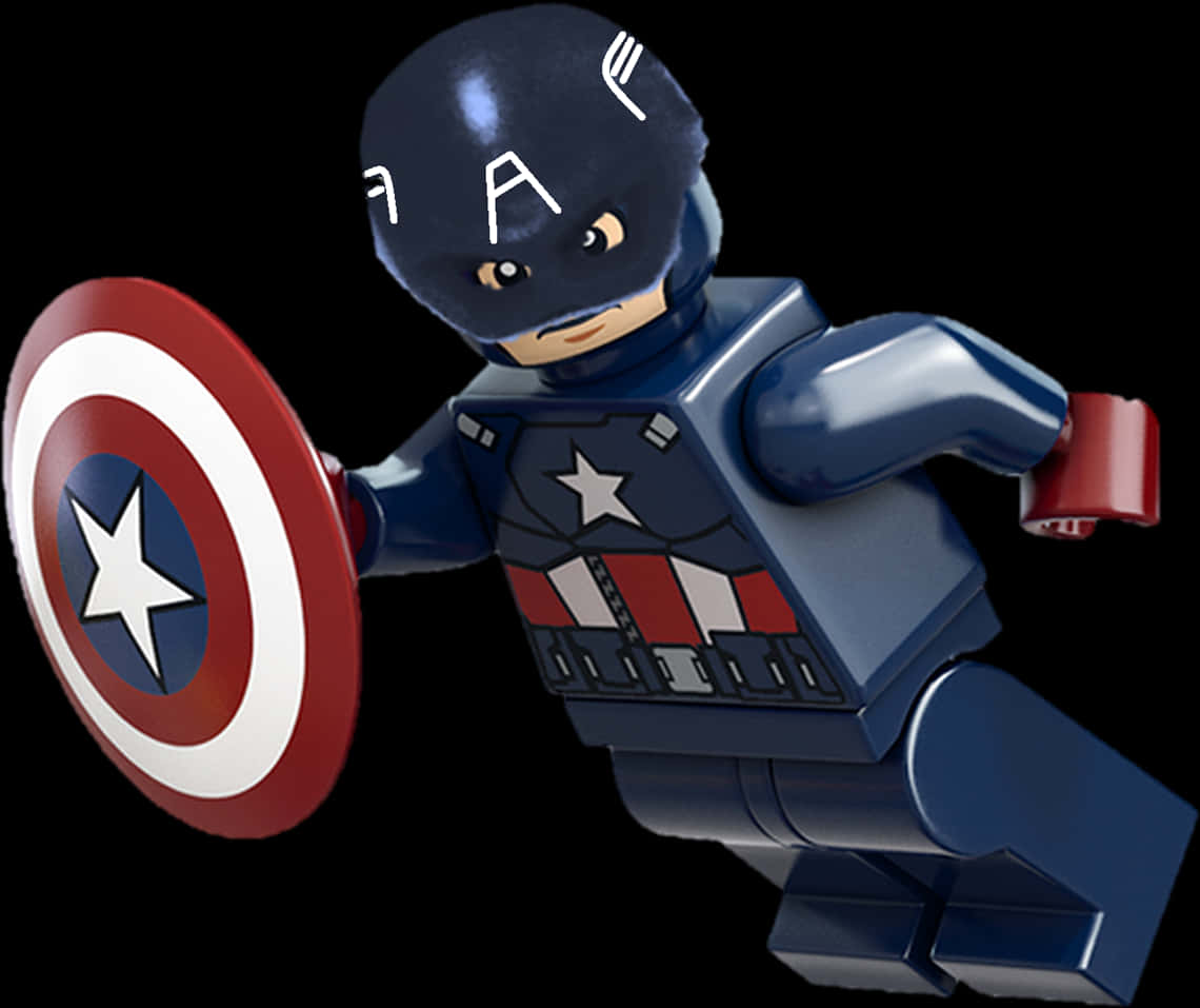 Lego Captain America Action Pose PNG