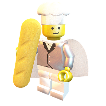 Lego Chef With Baguette SVG