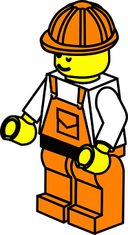 Lego Construction Worker Character SVG