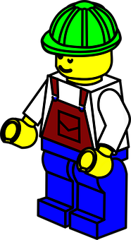 Lego Construction Worker Figure PNG