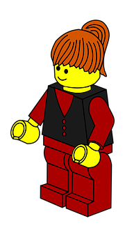 Lego Female Figure Red Outfit PNG