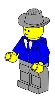 Lego Figurein Blue Suitand Hat PNG