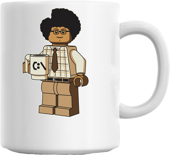 Lego Figurewith Mug Printed Cup PNG