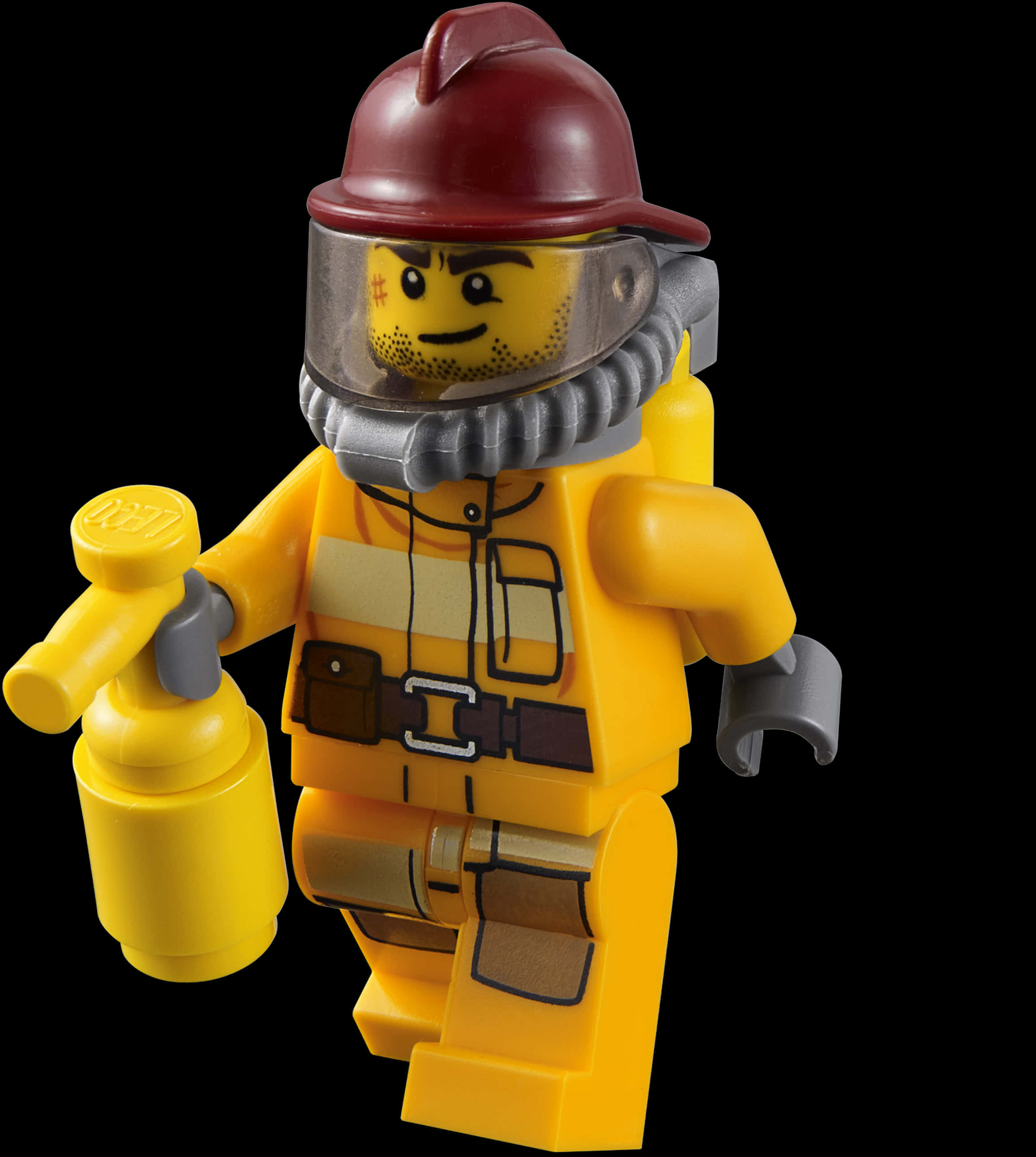 Lego Firefighter Minifigurewith Accessories SVG