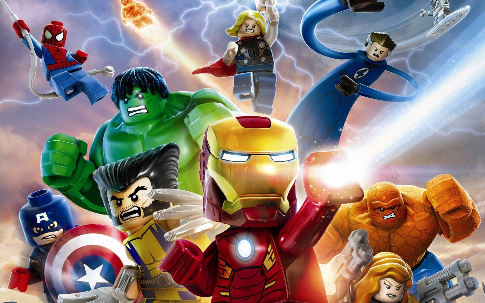 Lego Marvel Superhelte Avengers Skrivebords Tapet Wallpaper