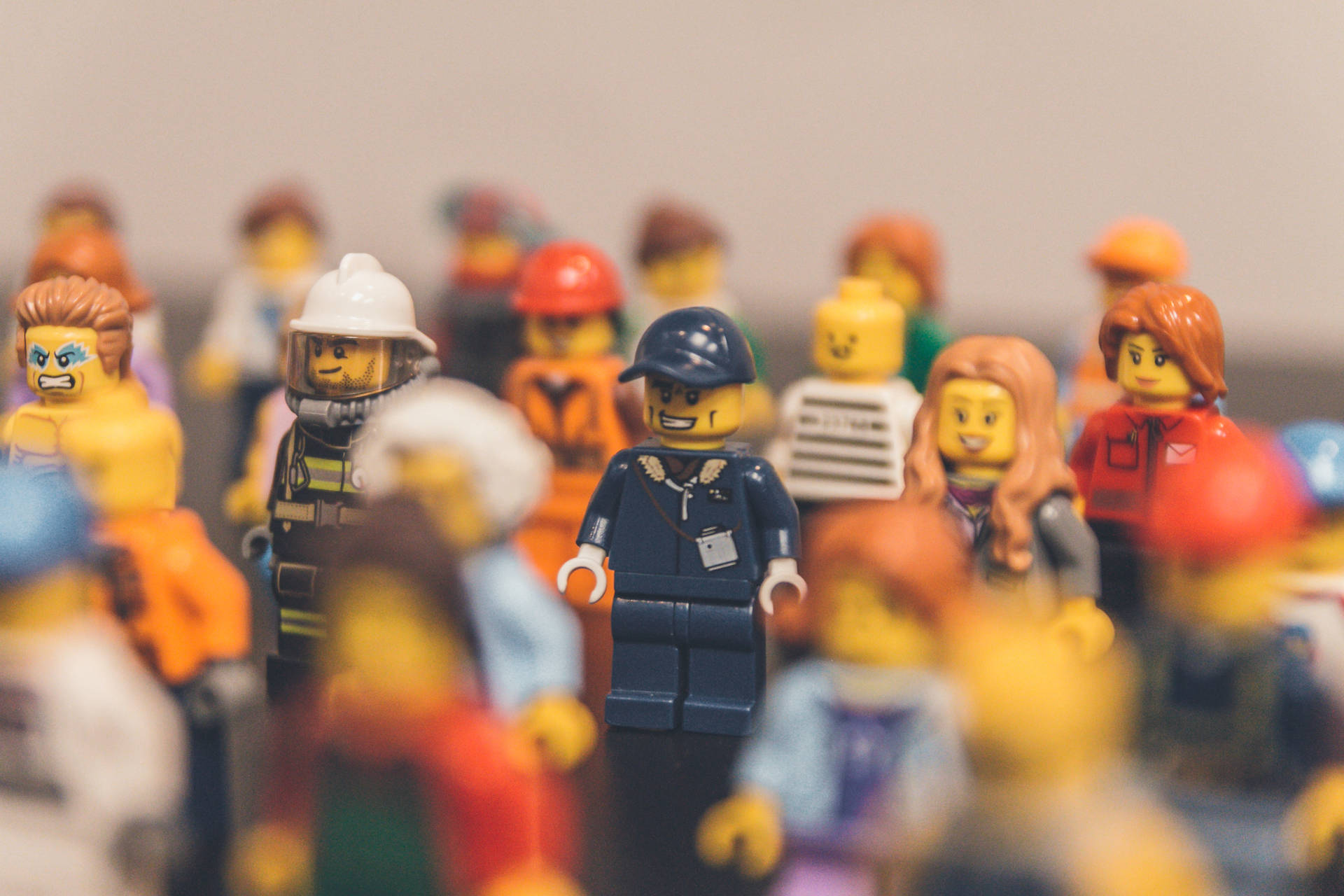Lego Minifigure Crowd Scene SVG