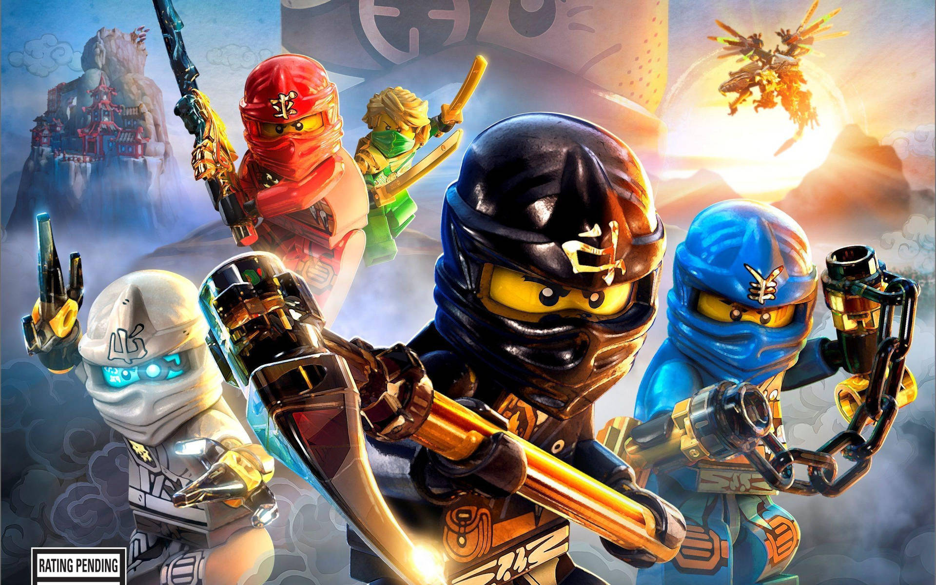 Lego Ninjago Battling Against Evil Background