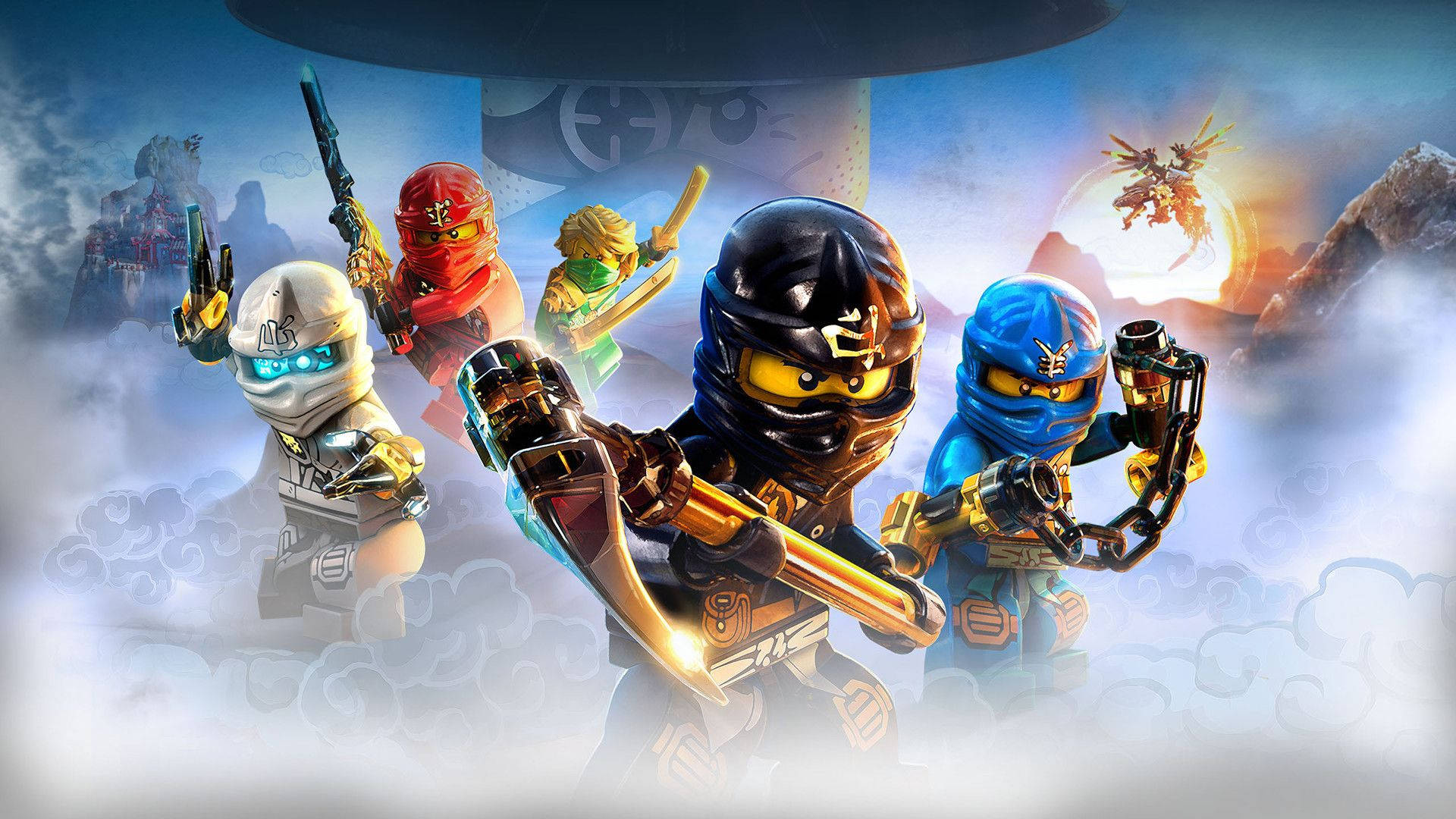 Lego Ninjago Coloured Ninjas Background