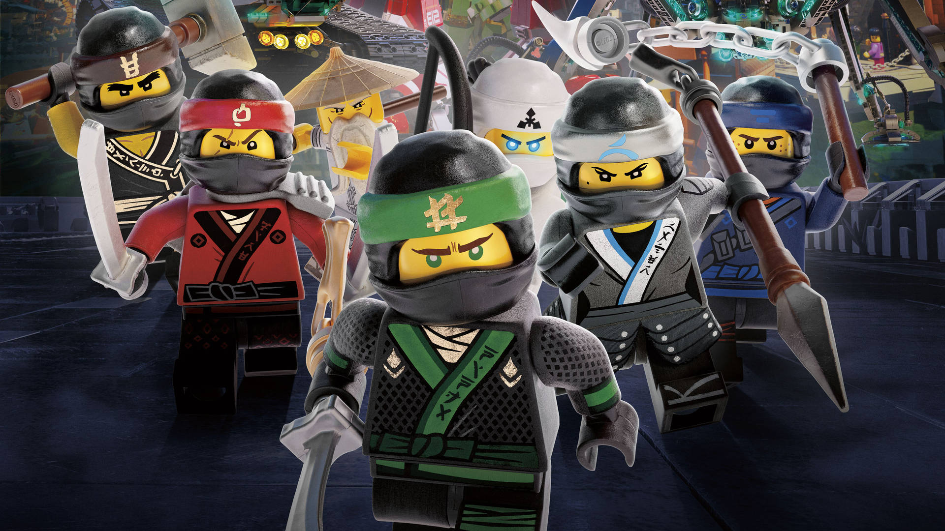 Lego Ninjago Elemental Coloured Suit Wallpaper