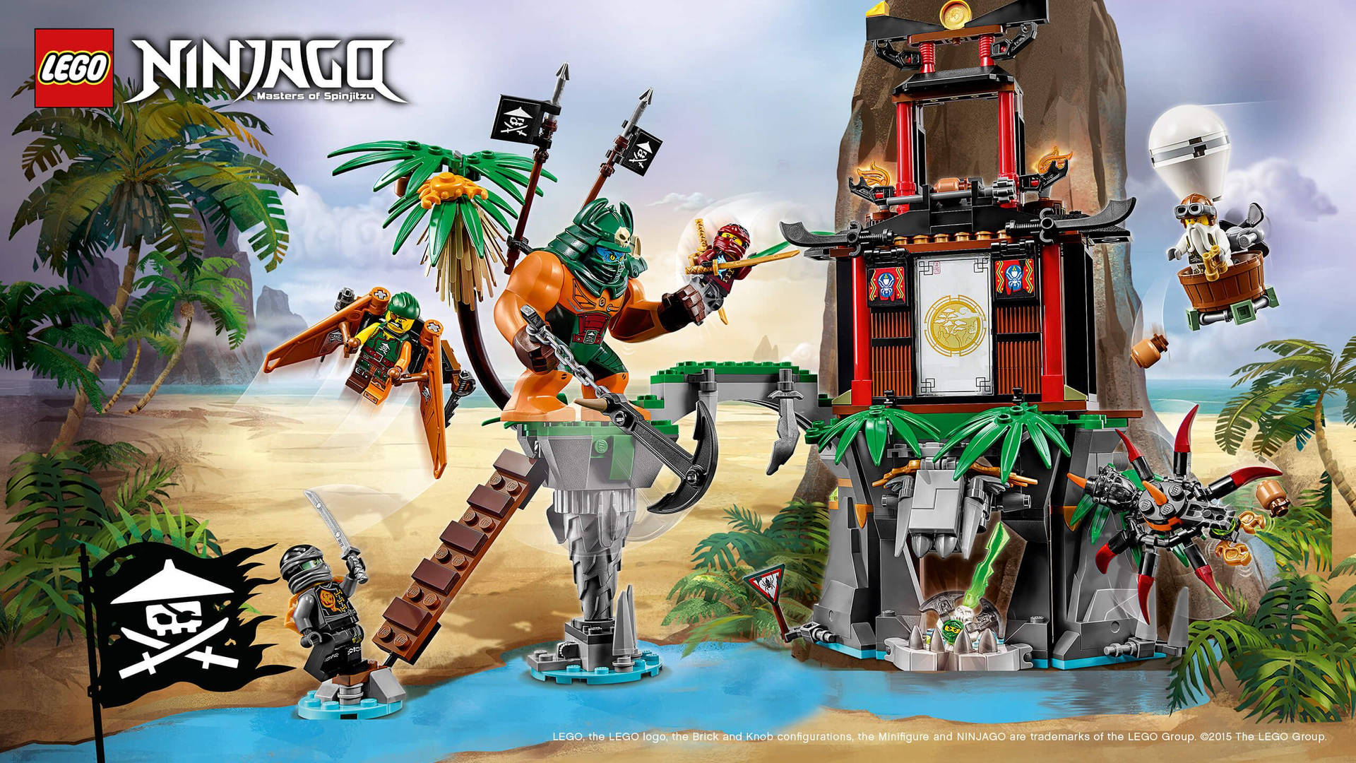 Lego Ninjago Pirates Fighting Ninja Background
