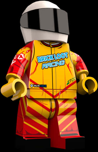 Lego Racing Minifigurein Red Yellow Suit SVG