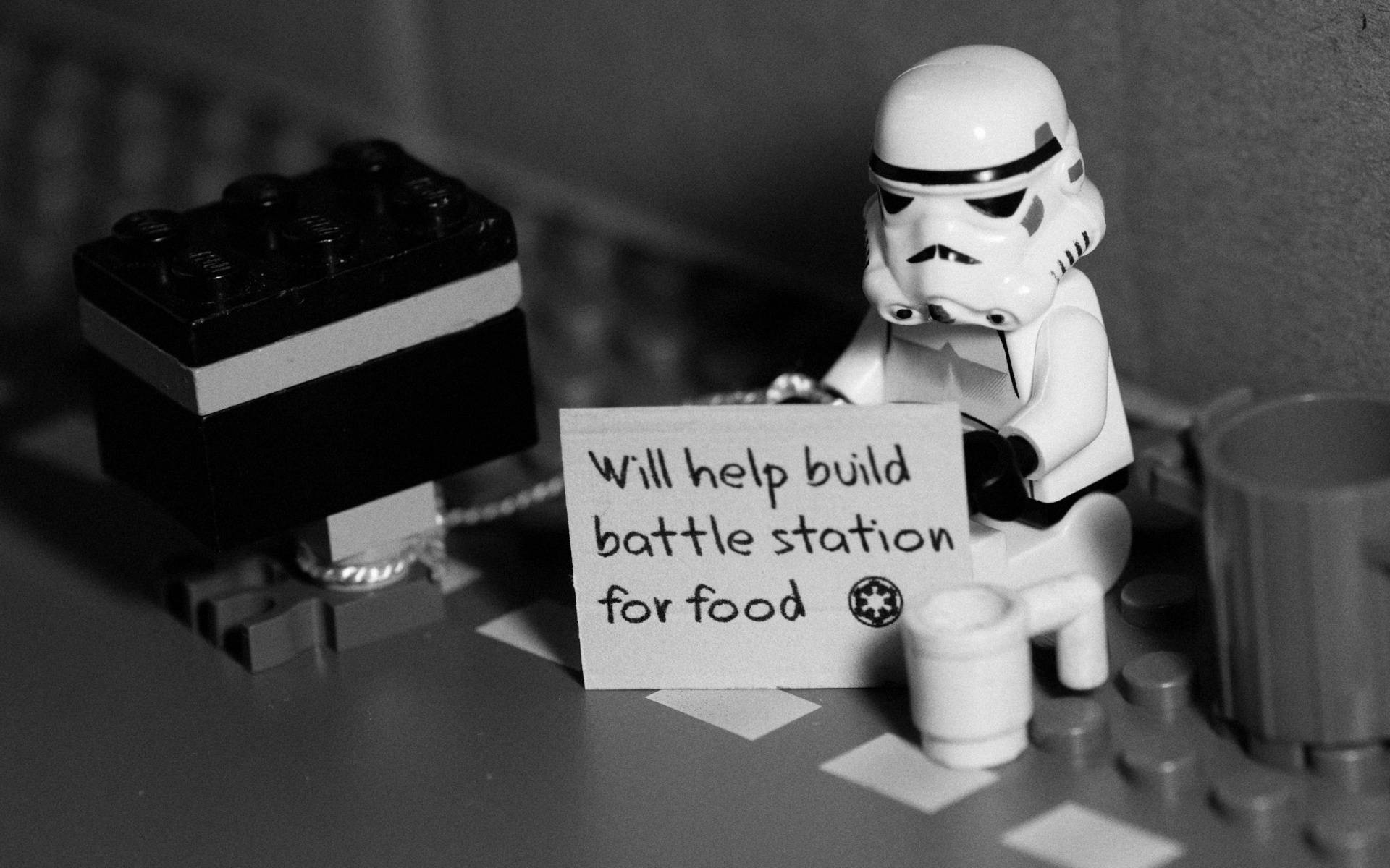 Legostar Wars: Stormtrooper Suplicando Fondo de pantalla