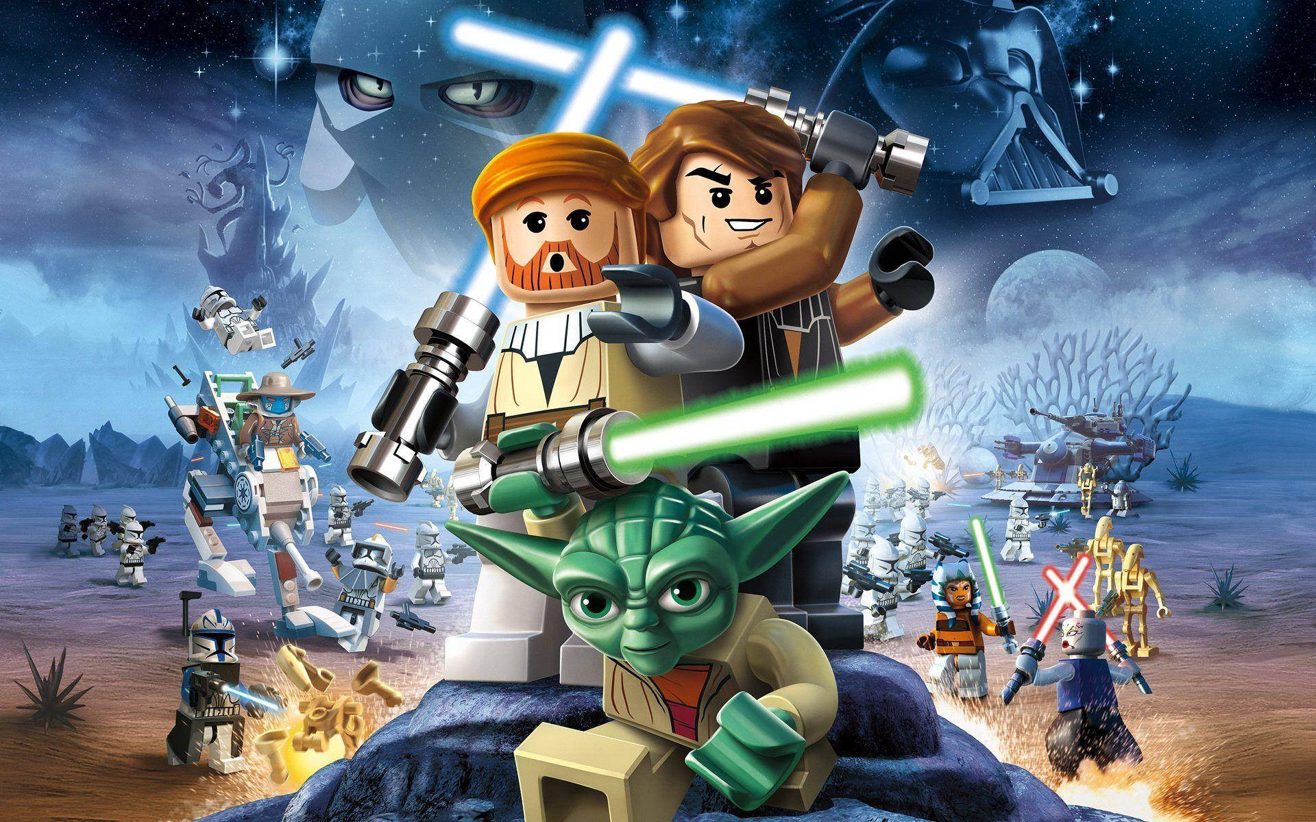 Legostar Wars Con Obi-wan Y Anakin Fondo de pantalla
