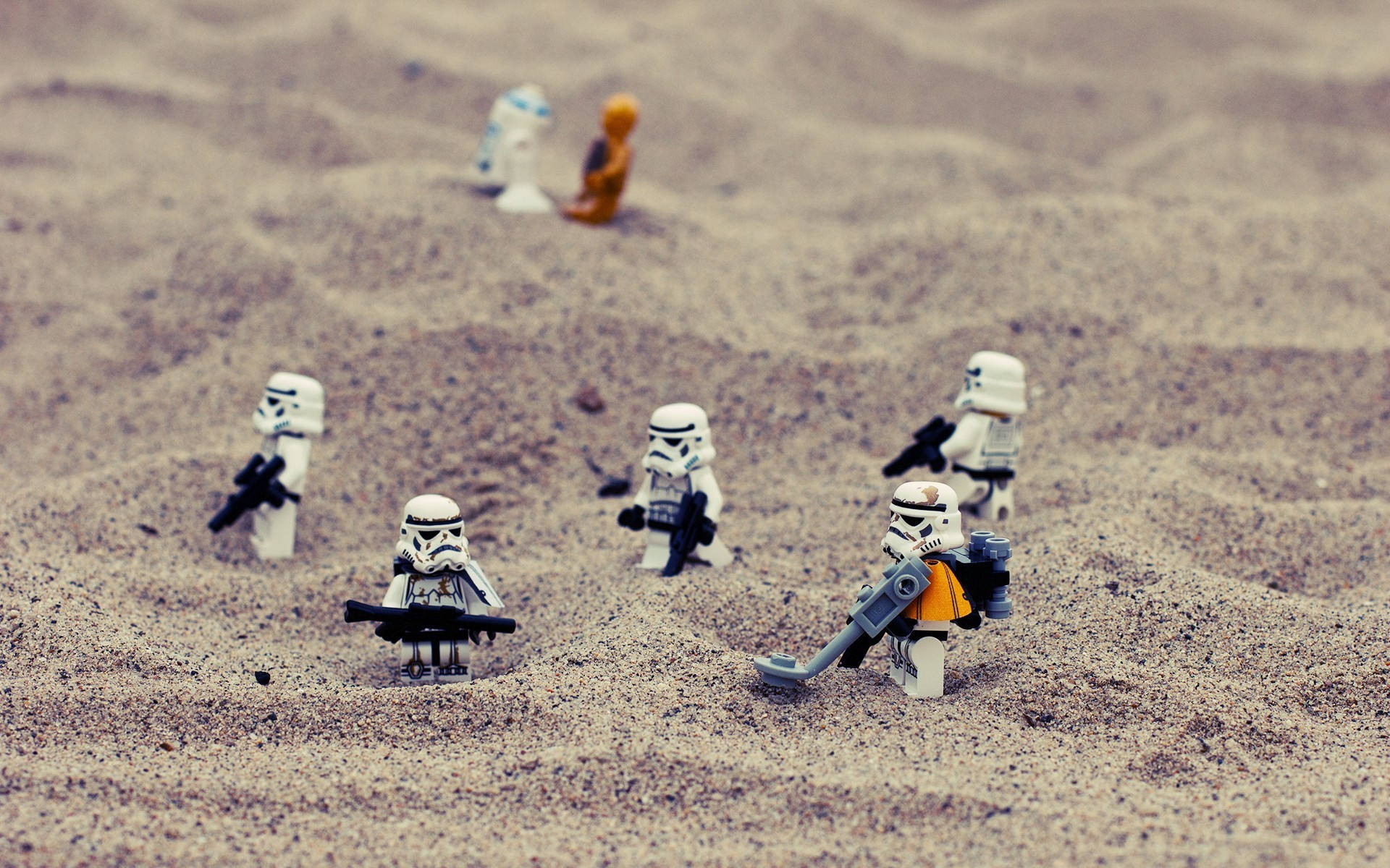 Lego Star Wars Stormtroopers Searching For Items Wallpaper