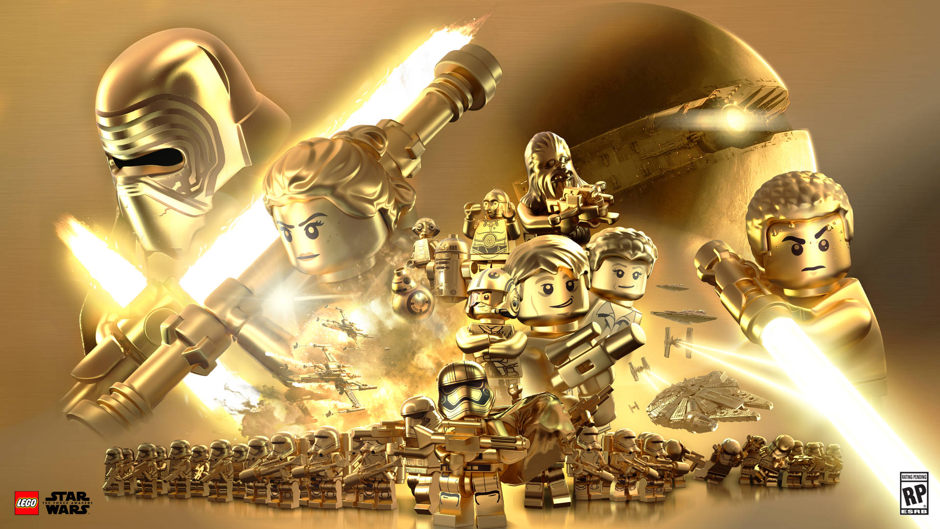 Golden Lego Star Wars Characters Wallpaper