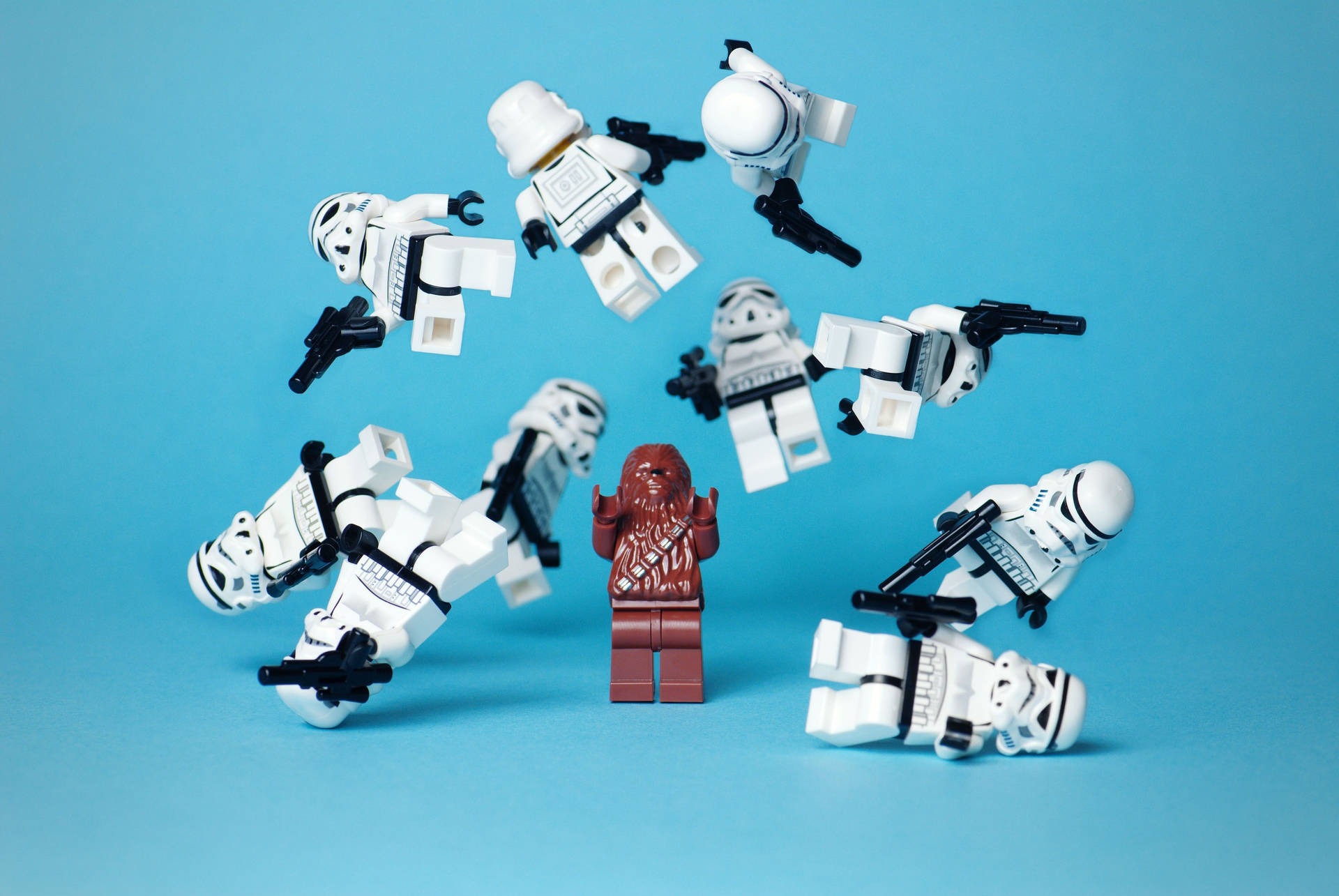 Legostar Wars Con Un Chewbacca Enojado. Fondo de pantalla
