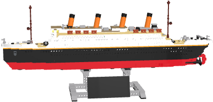 Lego Titanic Model Display PNG