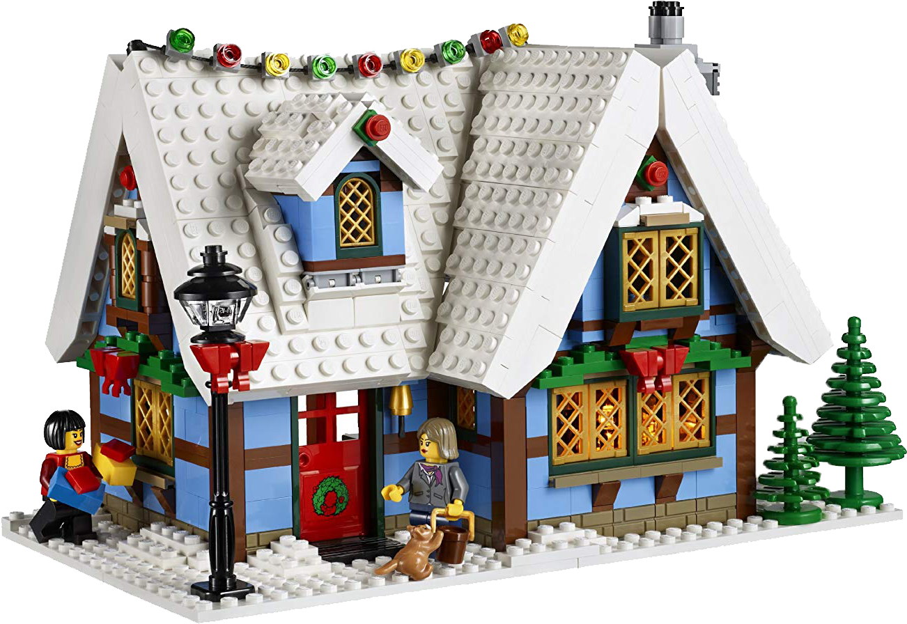 Lego Winter Village Cottage Scene PNG