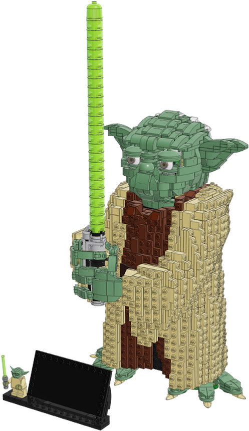 Lego Yoda With Lightsaber PNG