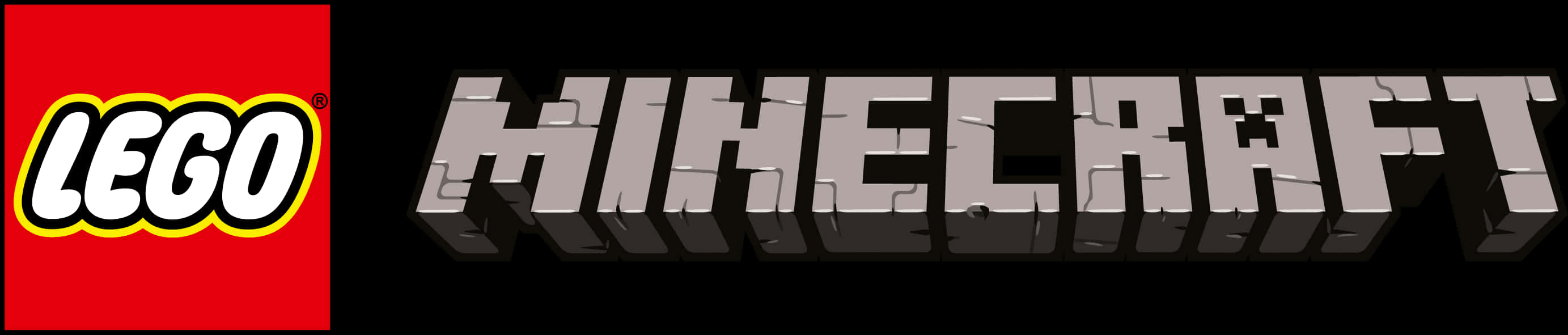 Lego_ Minecraft_ Logo_ Black_ Background PNG