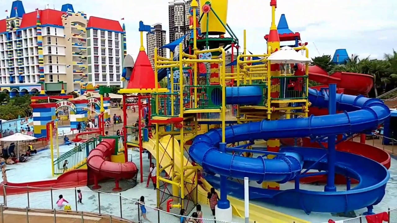 Explore the Thrills of Legoland Water Park Slides Wallpaper