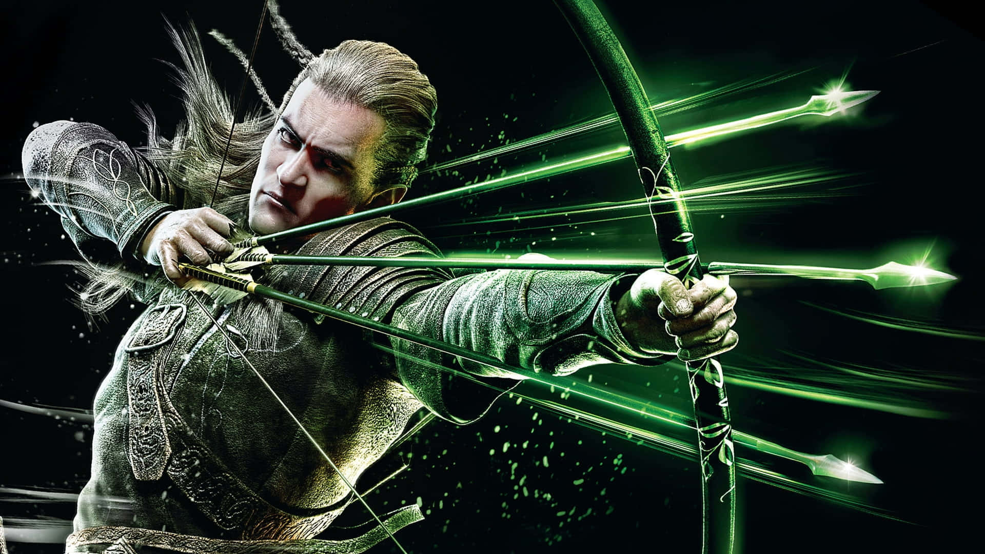 The Hobbit Is Aiming His Bow And Arrow Wallpaper