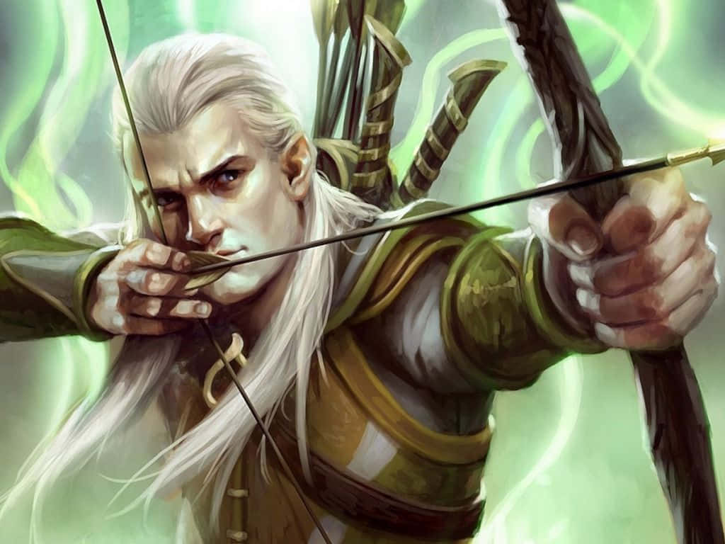 "Legolas, the heroic elf from Middle Earth." Wallpaper
